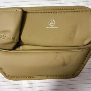 Mercedes Benz Car Seat Gap Filler Storage Pocket Organizer Leather Tan Taupe‎